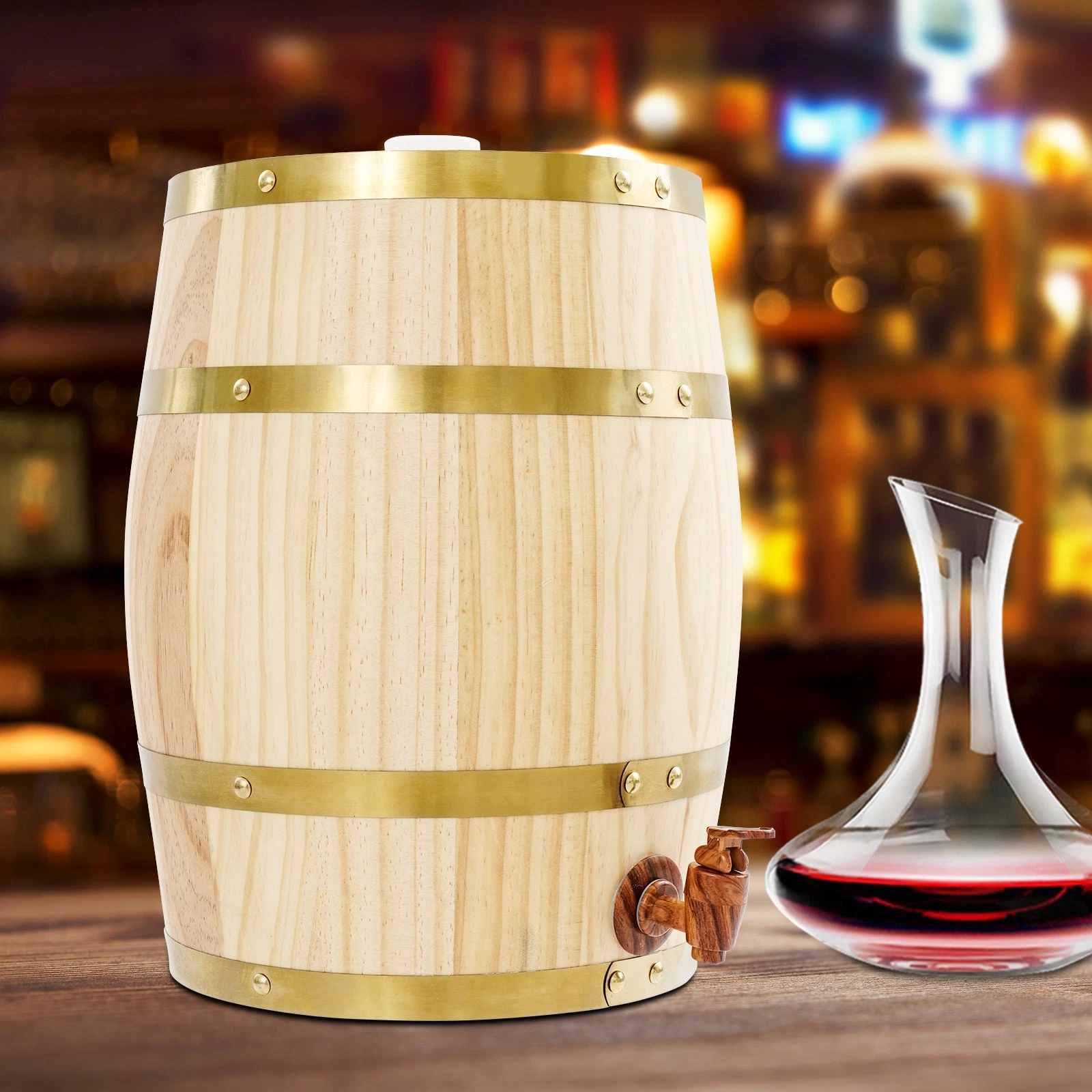 10l Große Volumenfässer Für Die Lagerung Von Wein, Brandy Und Whisky, Mit Wasserhahn, 26 33 Cm