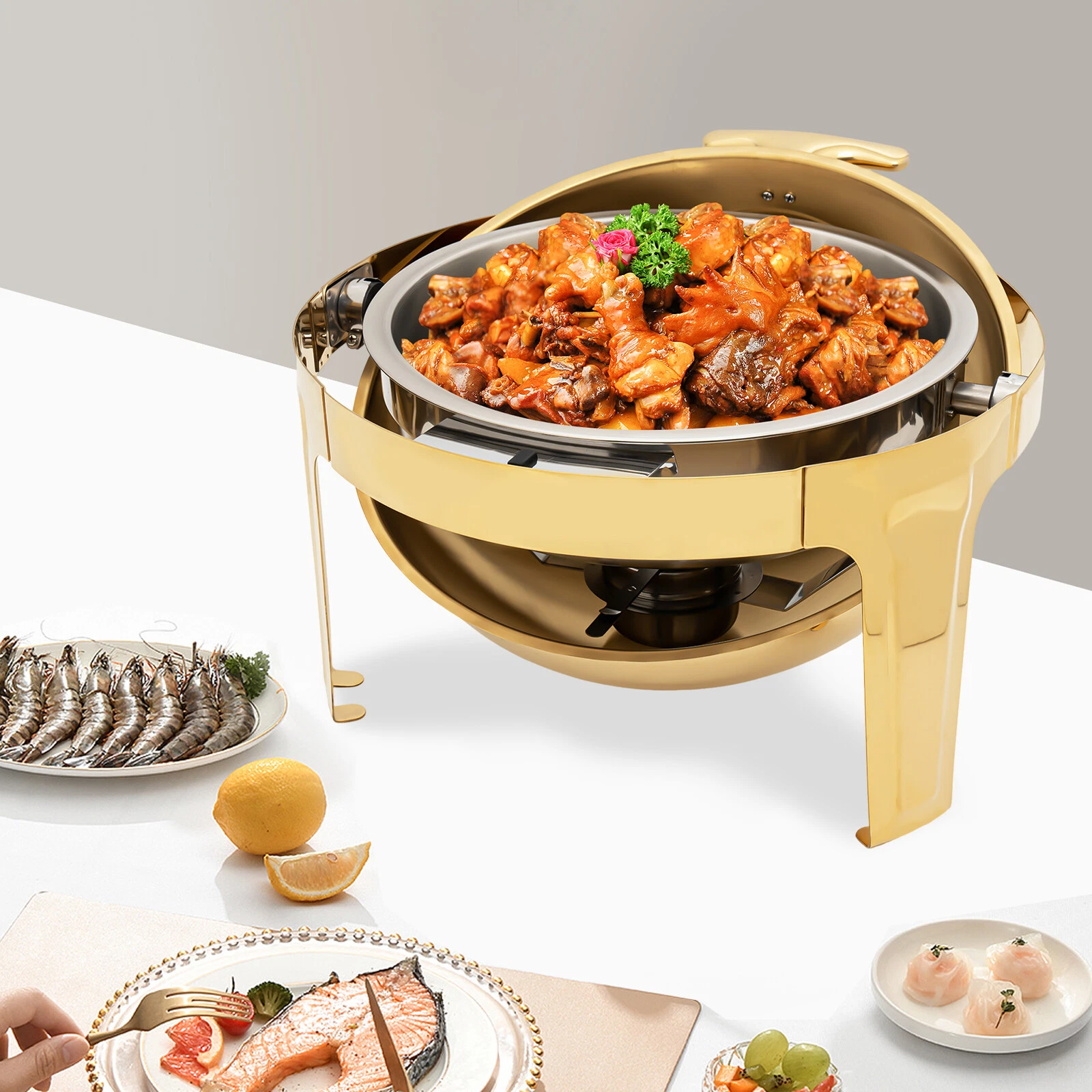 Kreisbildofen, 6l Edelstahlofen Mit Großer Kapazität, Party- Und Buffet-isoliertopf Mit Öltank, 43 Cm Hoch