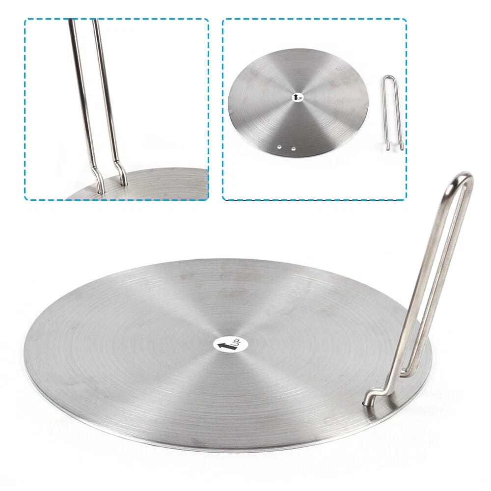 Elektromagnetische Wärmeleitplatte, 3-schichtige Multifunktionale Wärmediffusionsplatte Für Induktionsöfen Mit Abnehmbarem Griff, Durchmesser 24 Cm