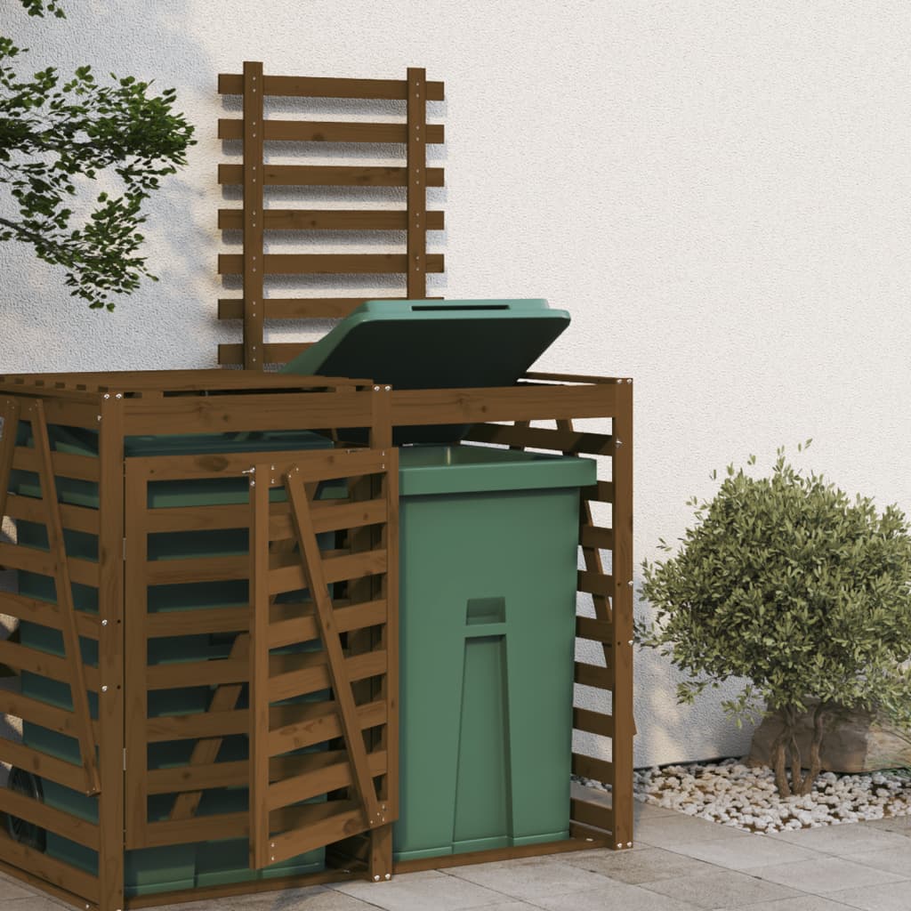 Erweiterung Für Mülltonnenbox Honigbraun Massivholz Kiefer