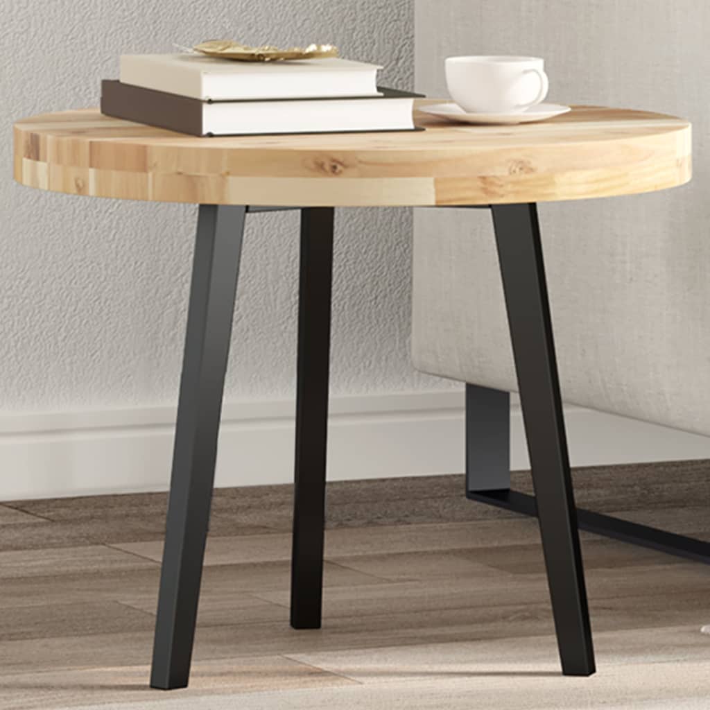 Tischplatte Rund Ø50x4 Cm Massivholz Akazie