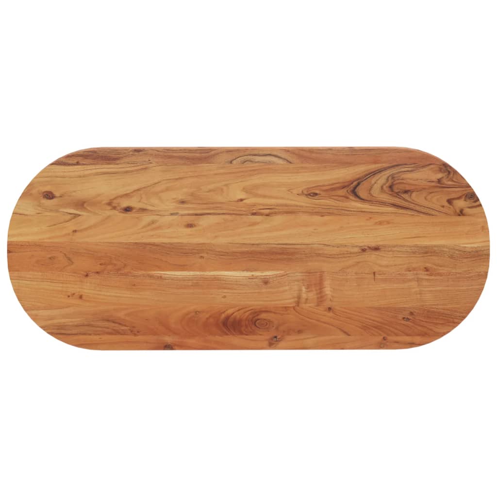 Tischplatte 120x50x3,8 Cm Oval Massivholz Akazie