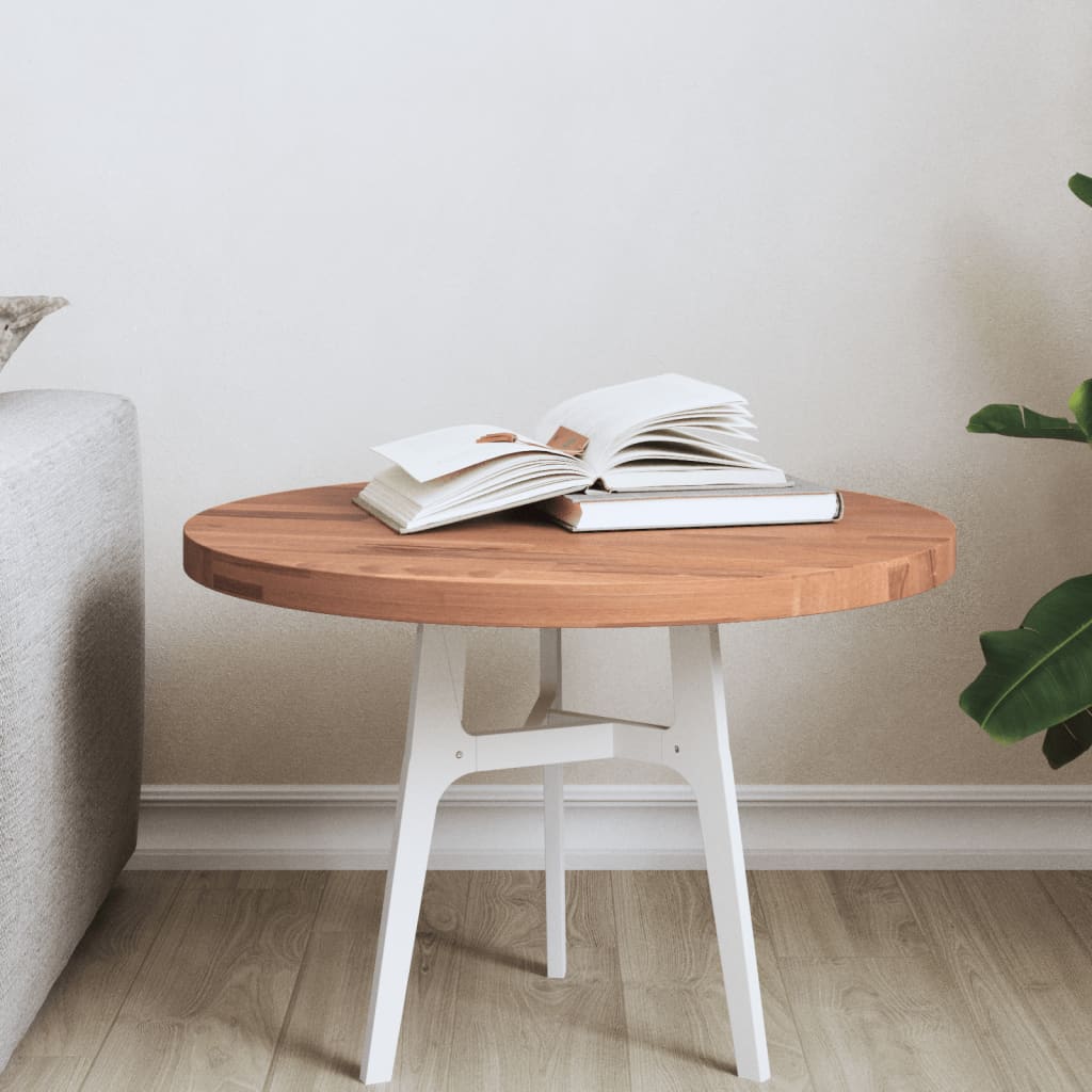Tischplatte Ø50x2,5 Cm Rund Massivholz Buche