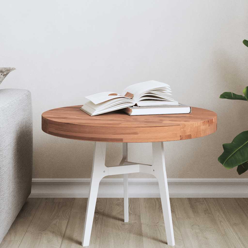 Tischplatte Ø50x4 Cm Rund Massivholz Buche