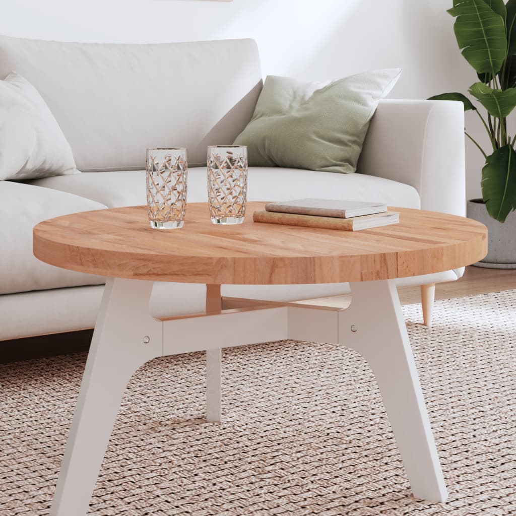 Tischplatte Ø80x4 Cm Rund Massivholz Buche