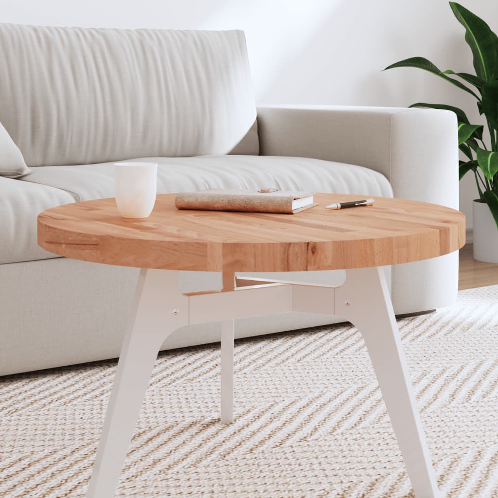 Tischplatte Ø70x4 Cm Rund Massivholz Buche