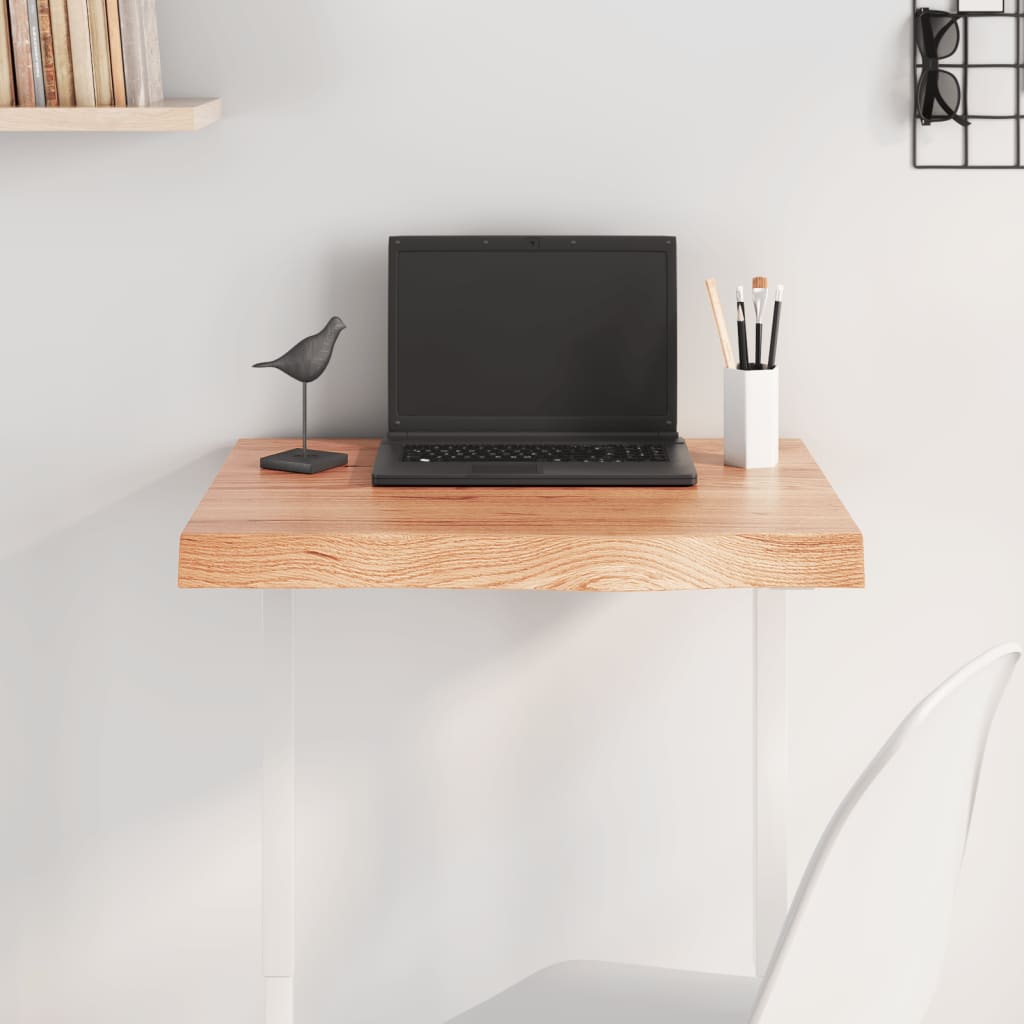 Tischplatte Hellbraun 60x50x(2-6) Cm Massivholz Eiche Behandelt