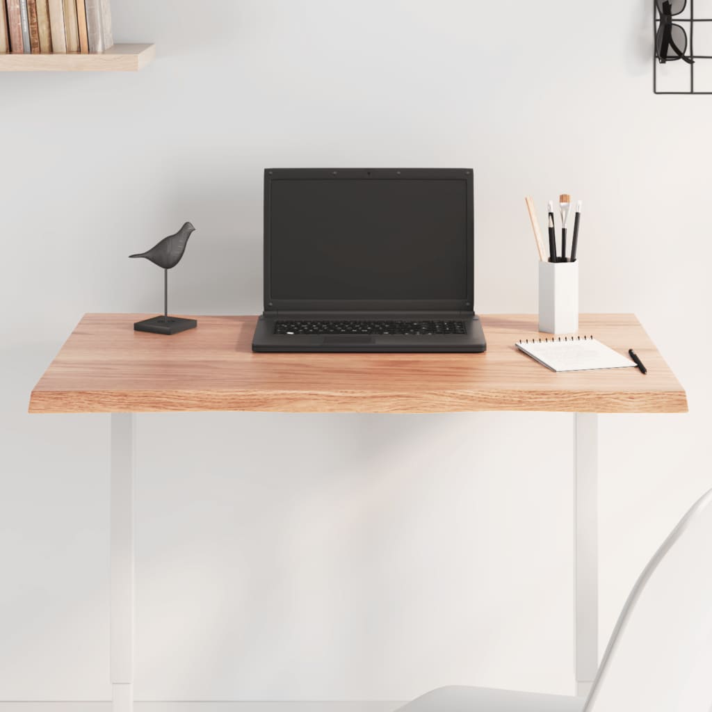 Tischplatte 80x40x2 Cm Massivholz Eiche Behandelt Baumkante