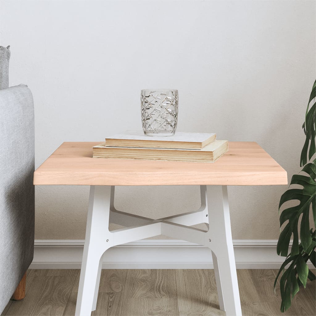 Tischplatte 40x40x2 Cm Massivholz Eiche Unbehandelt Baumkante