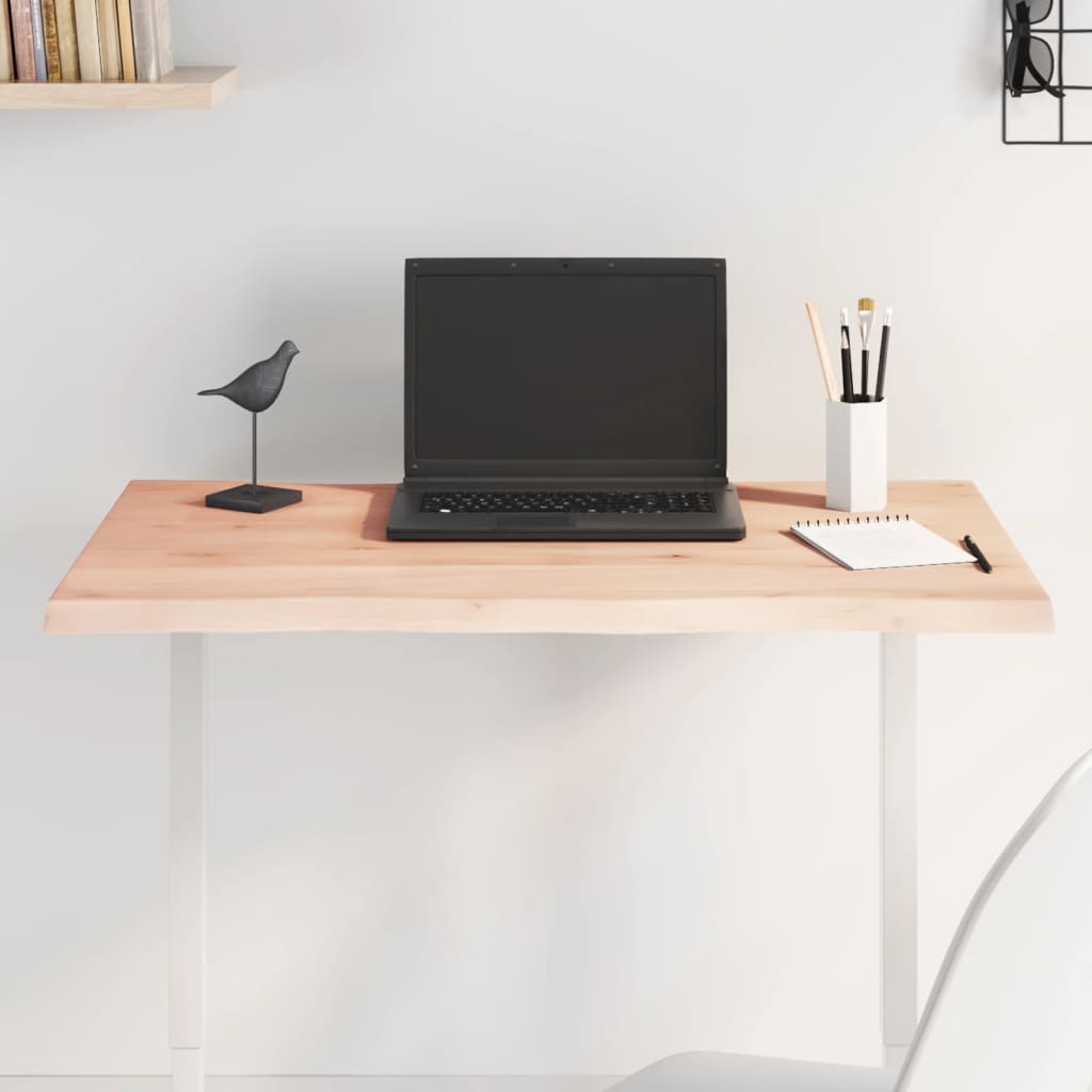 Tischplatte 80x40x2 Cm Massivholz Eiche Unbehandelt Baumkante