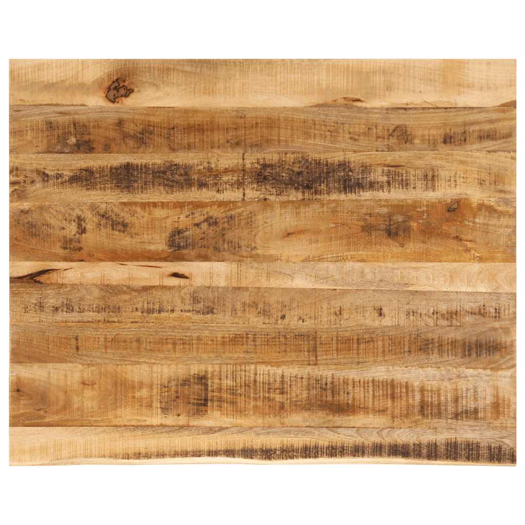 Tischplatte 100x80x3,8 Cm Baumkante Massivholz Raues Mangoholz