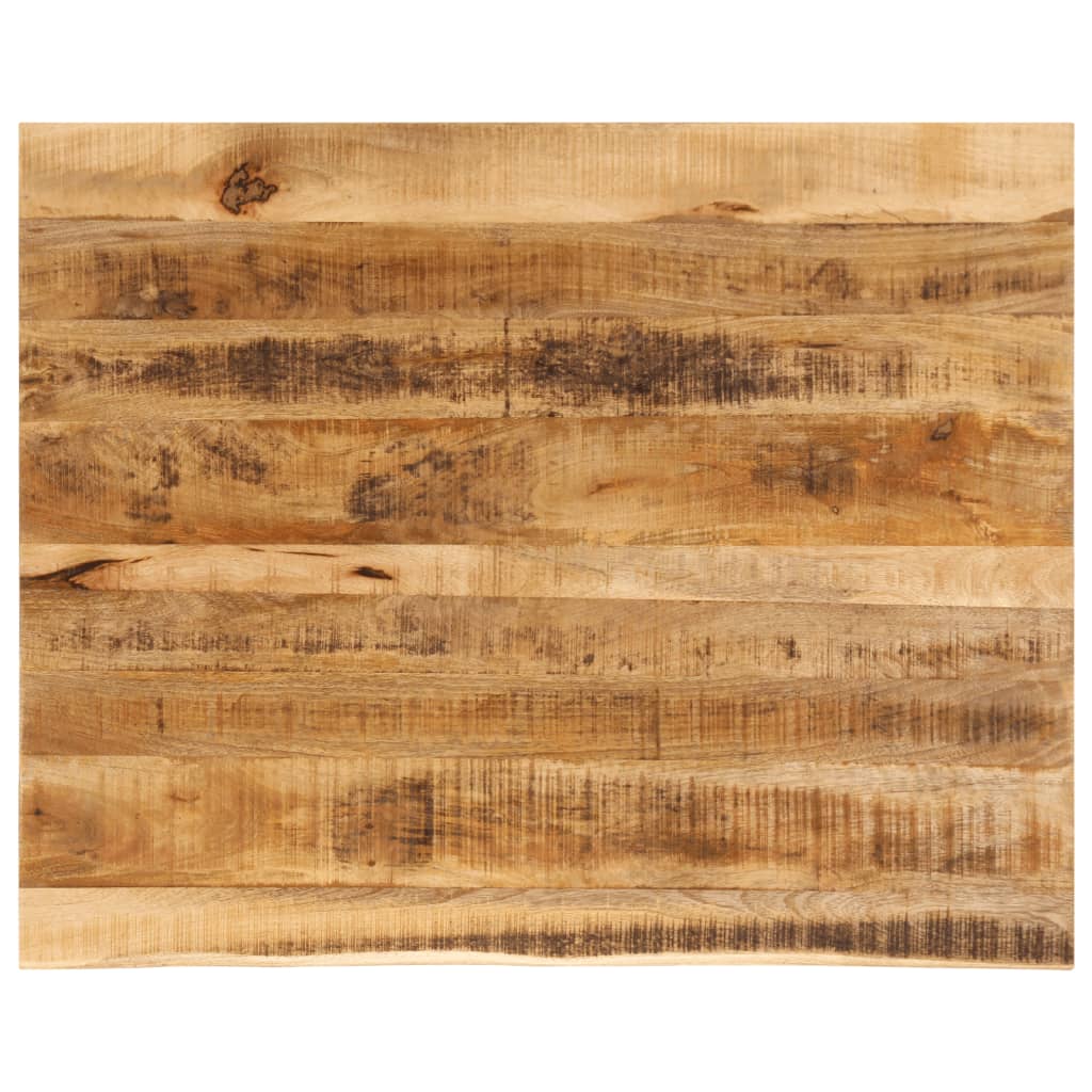 Tischplatte 90x80x3,8 Cm Baumkante Massivholz Raues Mangoholz