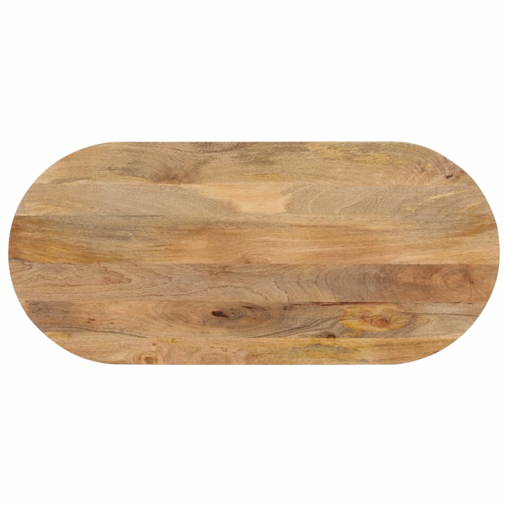 Tischplatte 140x50x2,5 Cm Oval Massivholz Mango