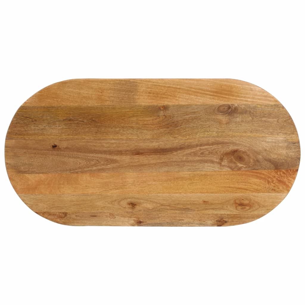 Tischplatte 140x60x3,8 Cm Oval Massivholz Mango
