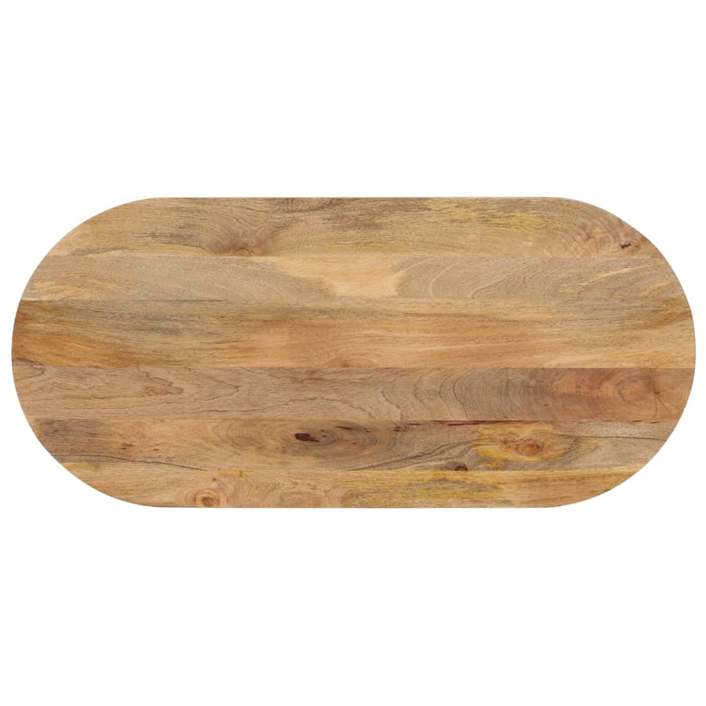 Tischplatte 110x50x2,5 Cm Oval Massivholz Mango