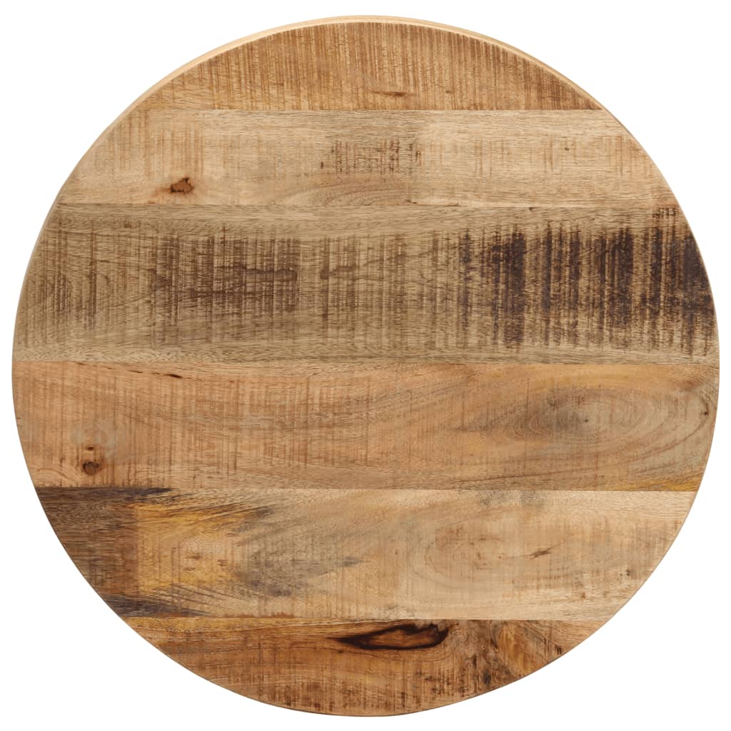 Tischplatte Ø 50x2,5 Cm Rund Raues Massives Mangoholz