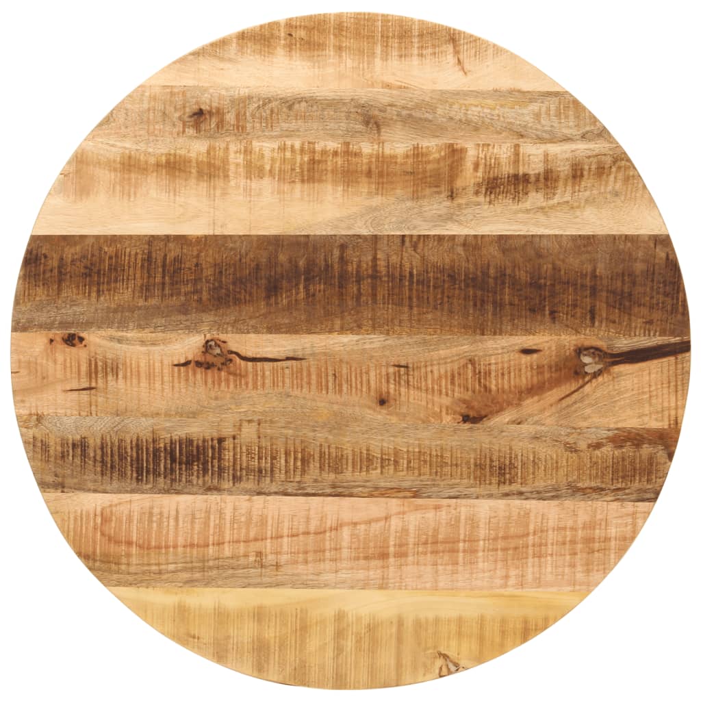 Tischplatte Ø 70x2,5 Cm Rund Raues Massives Mangoholz
