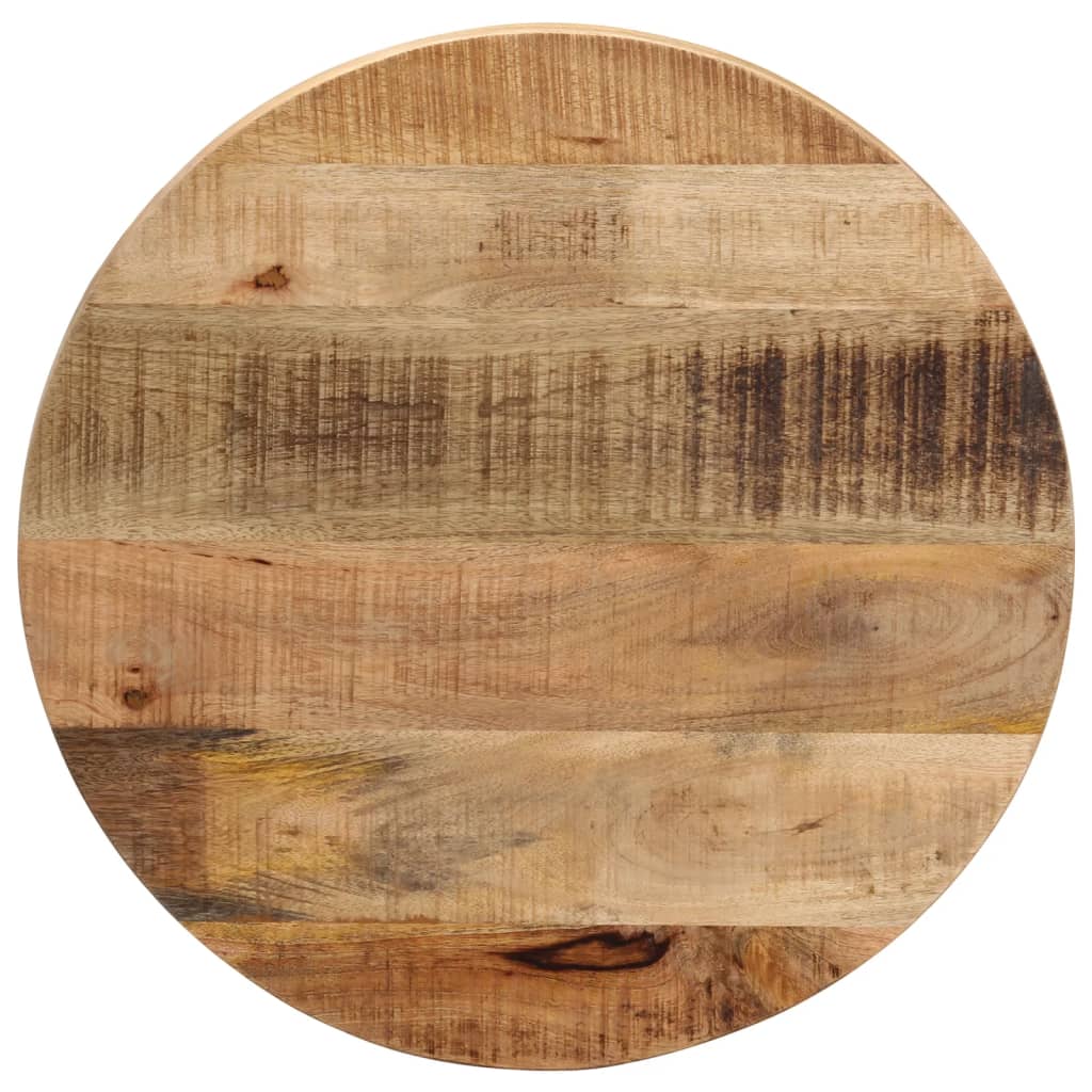 Tischplatte Ø 60x1,5 Cm Rund Raues Massives Mangoholz