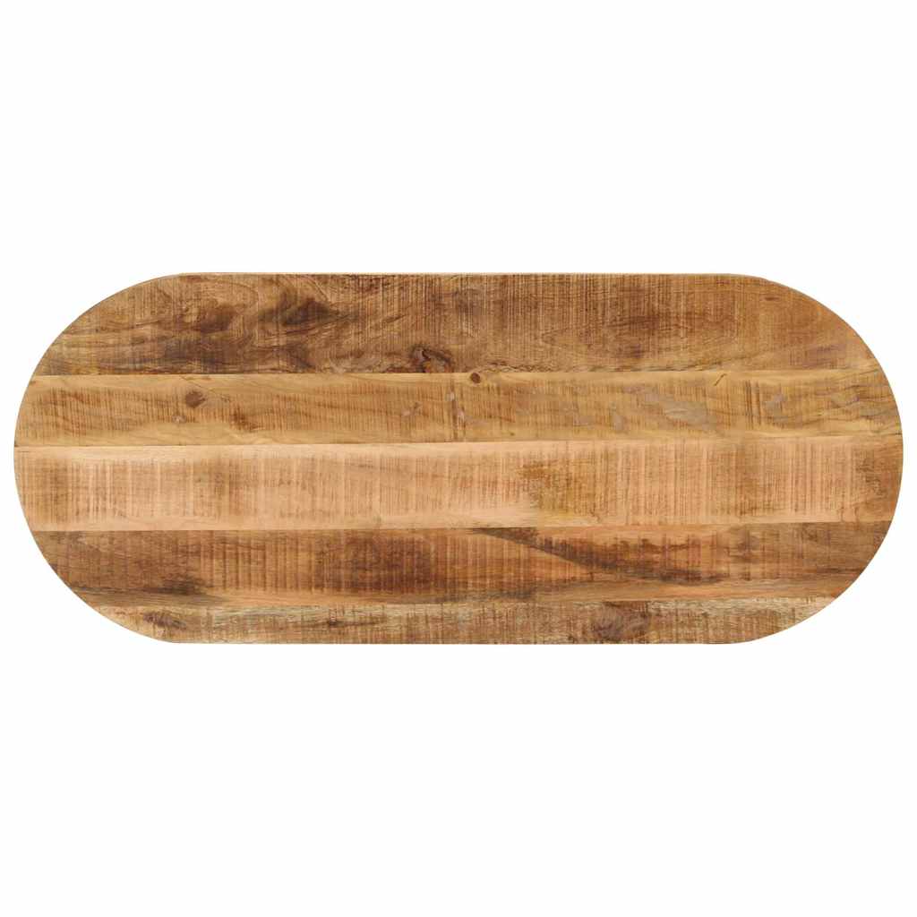 Tischplatte 80x40x2,5 Cm Oval Raues Massives Mangoholz