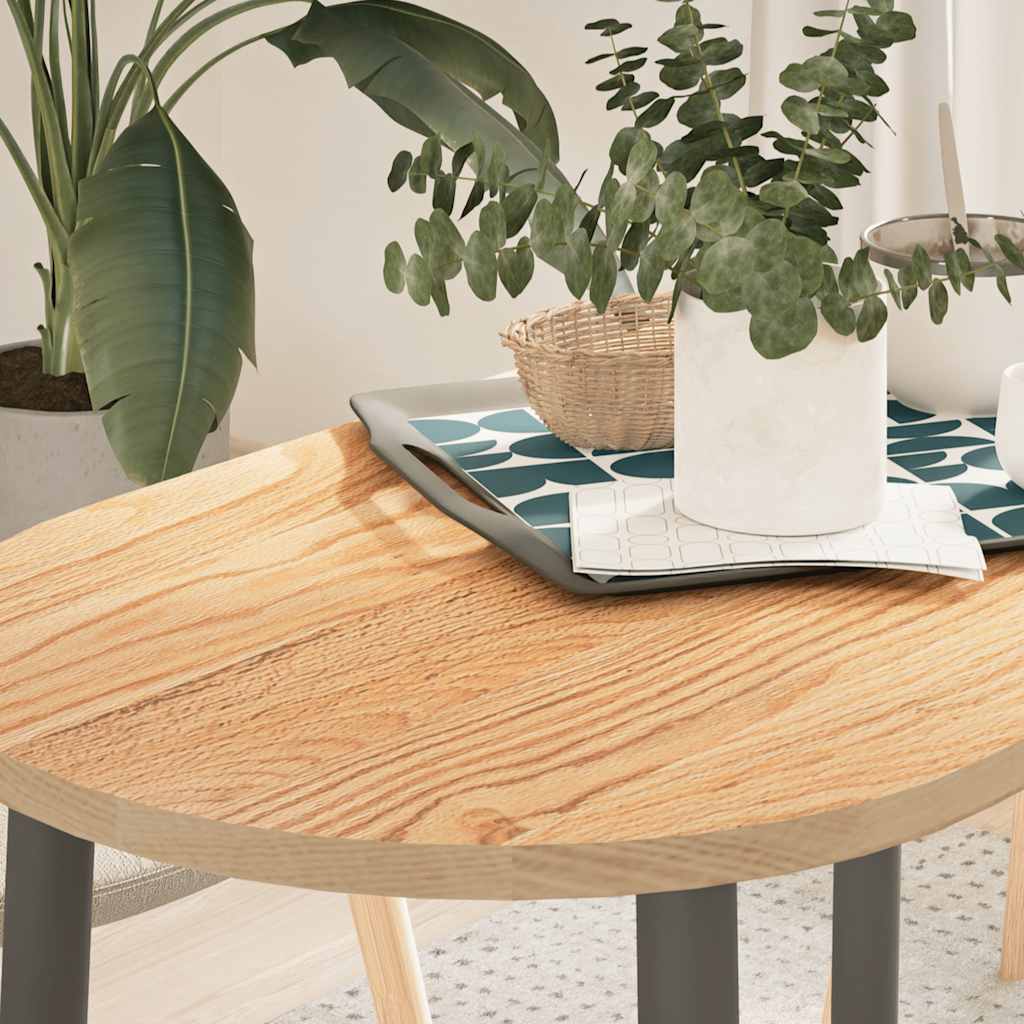 Tischplatte 100x50x2 Cm Massivholz Eiche Oval