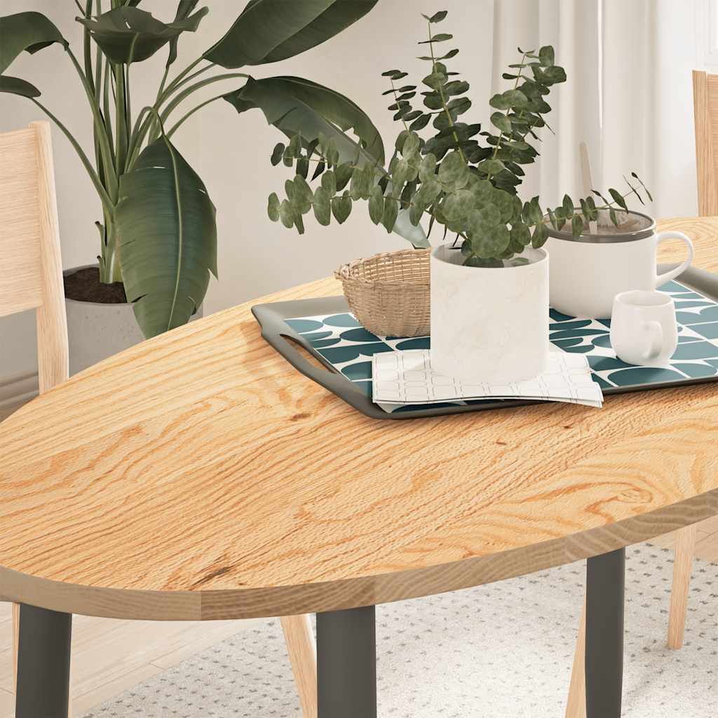 Tischplatte 120x60x2 Cm Massivholz Eiche Oval