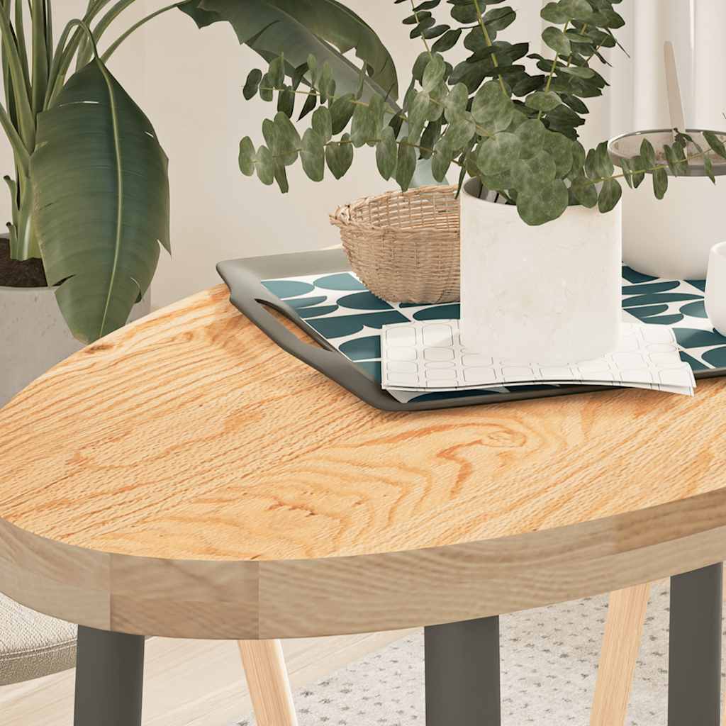 Tischplatte 100x50x4 Cm Massivholz Eiche Oval