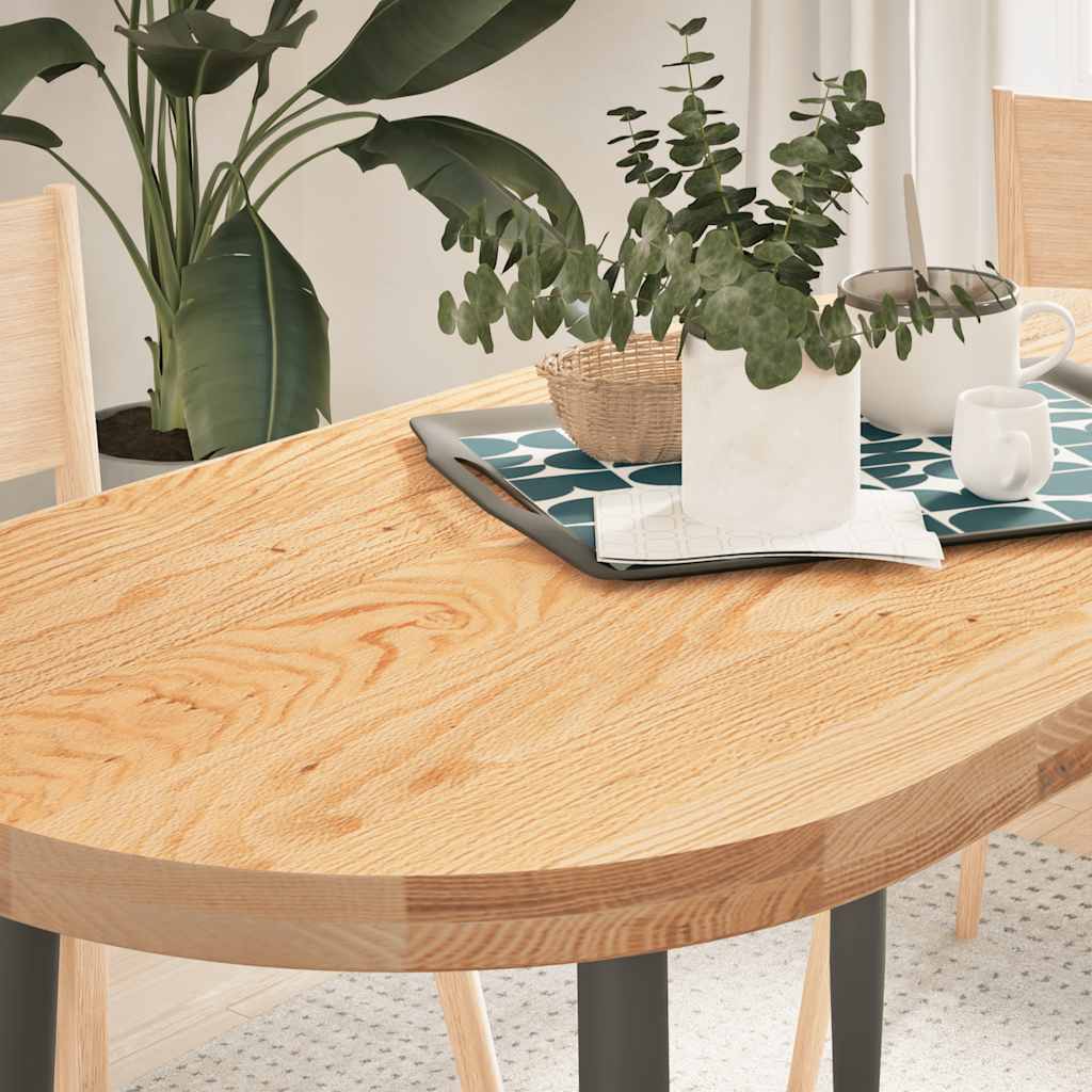 Tischplatte 120x60x4 Cm Massivholz Eiche Oval