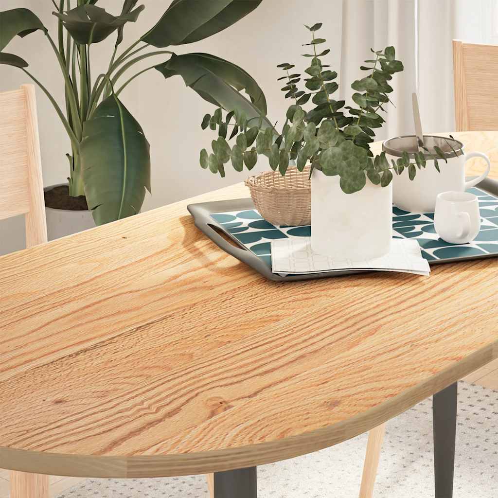 Tischplatte 140x60x2 Cm Massivholz Eiche Oval