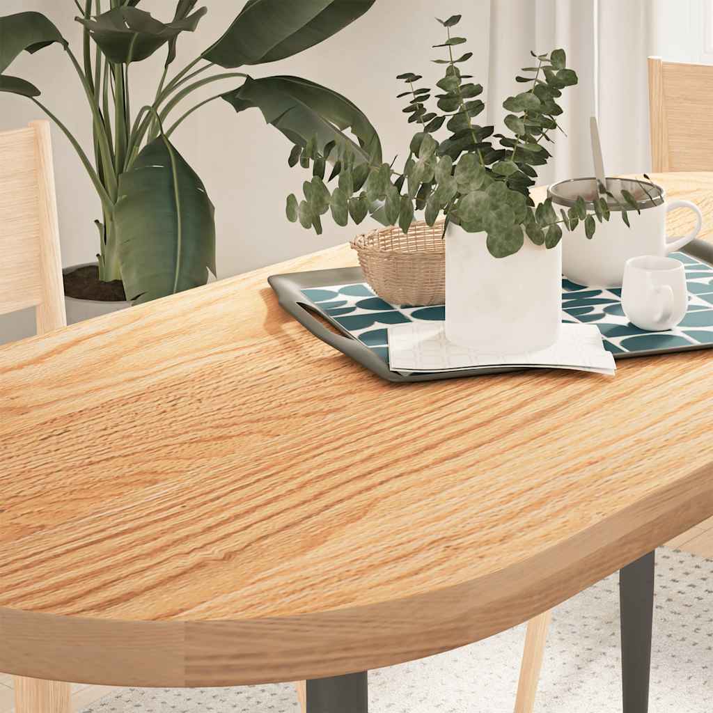 Tischplatte 140x60x4 Cm Massivholz Eiche Oval