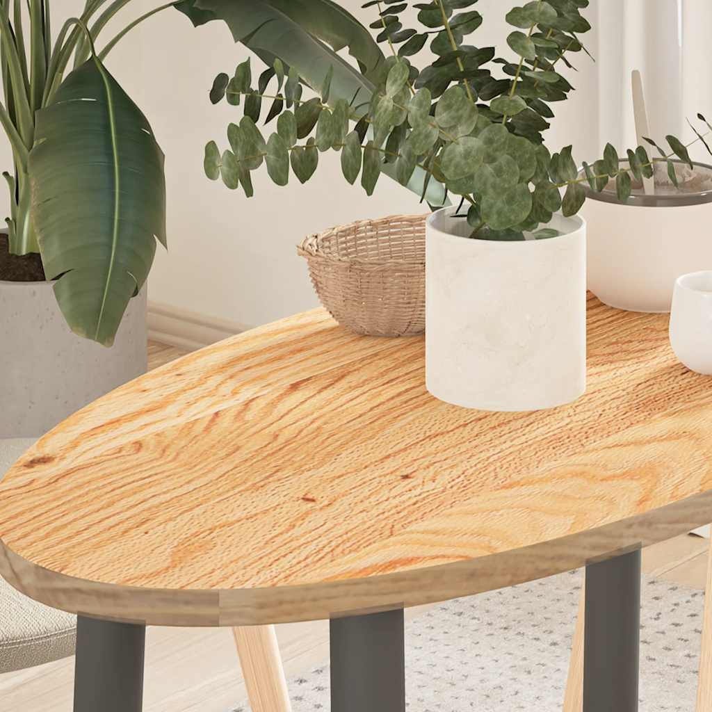 Tischplatte 80x40x2 Cm Massivholz Eiche Oval