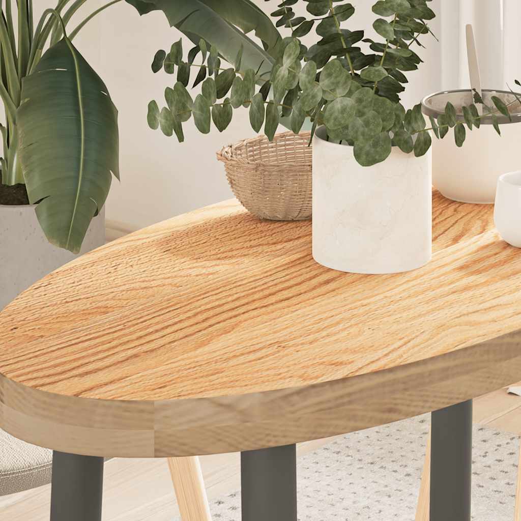 Tischplatte 80x40x4 Cm Massivholz Eiche Oval