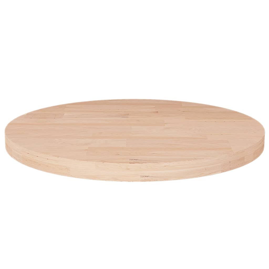 Runde Tischplatte Ø40x2,5 Cm Unbehandeltes Massivholz Eiche
