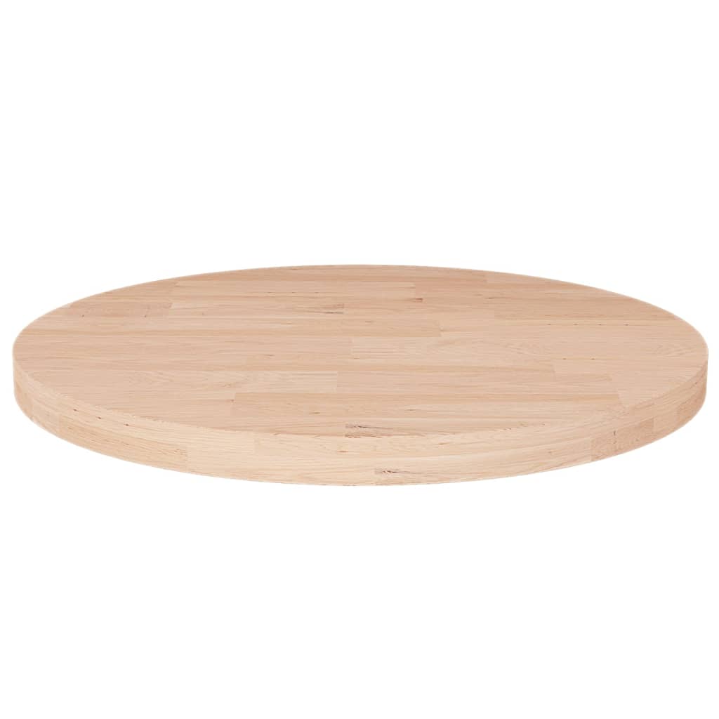Runde Tischplatte Ø50x2,5 Cm Unbehandeltes Massivholz Eiche