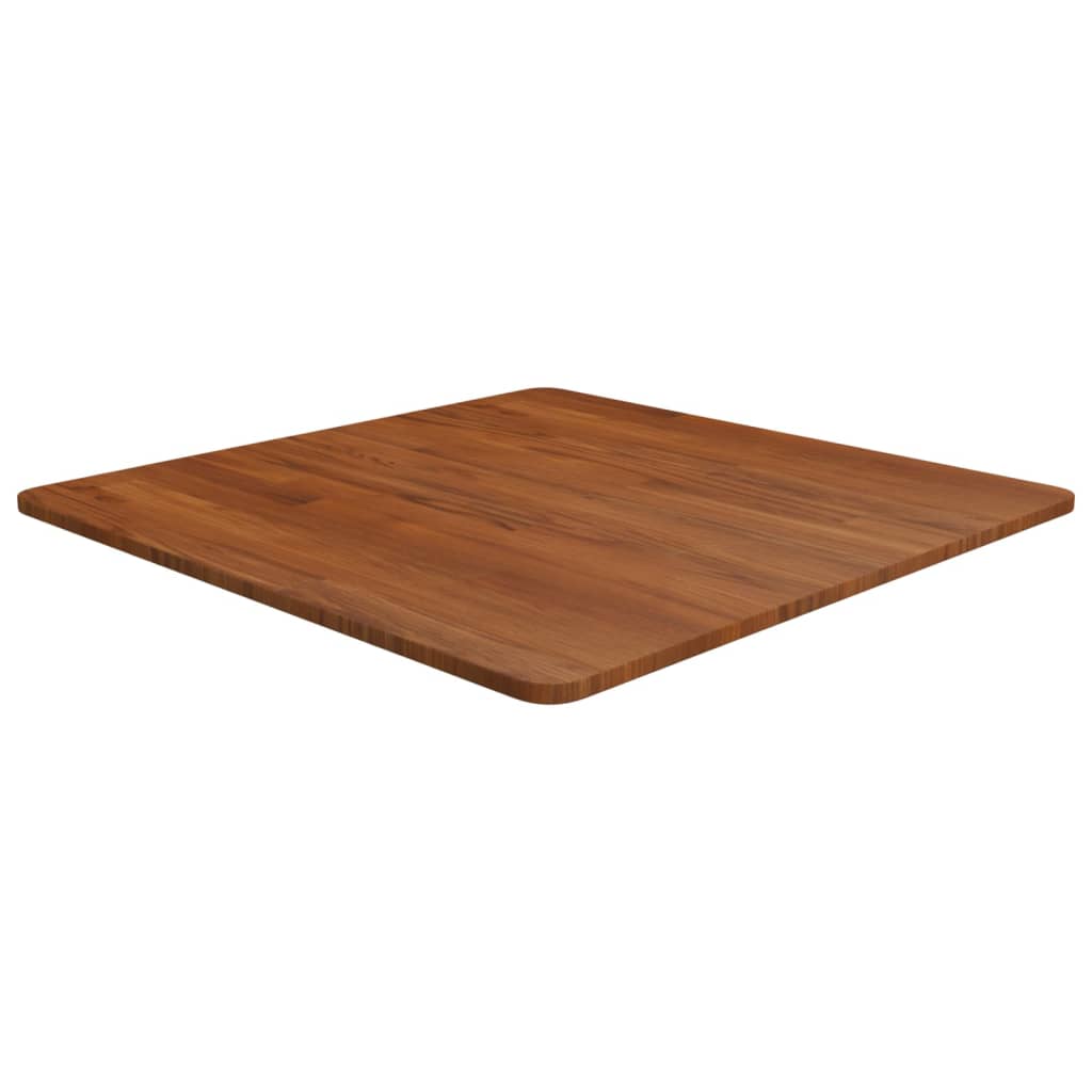 Tischplatte Quadratisch Dunkelbraun 70x70x1,5cm Eiche Behandelt