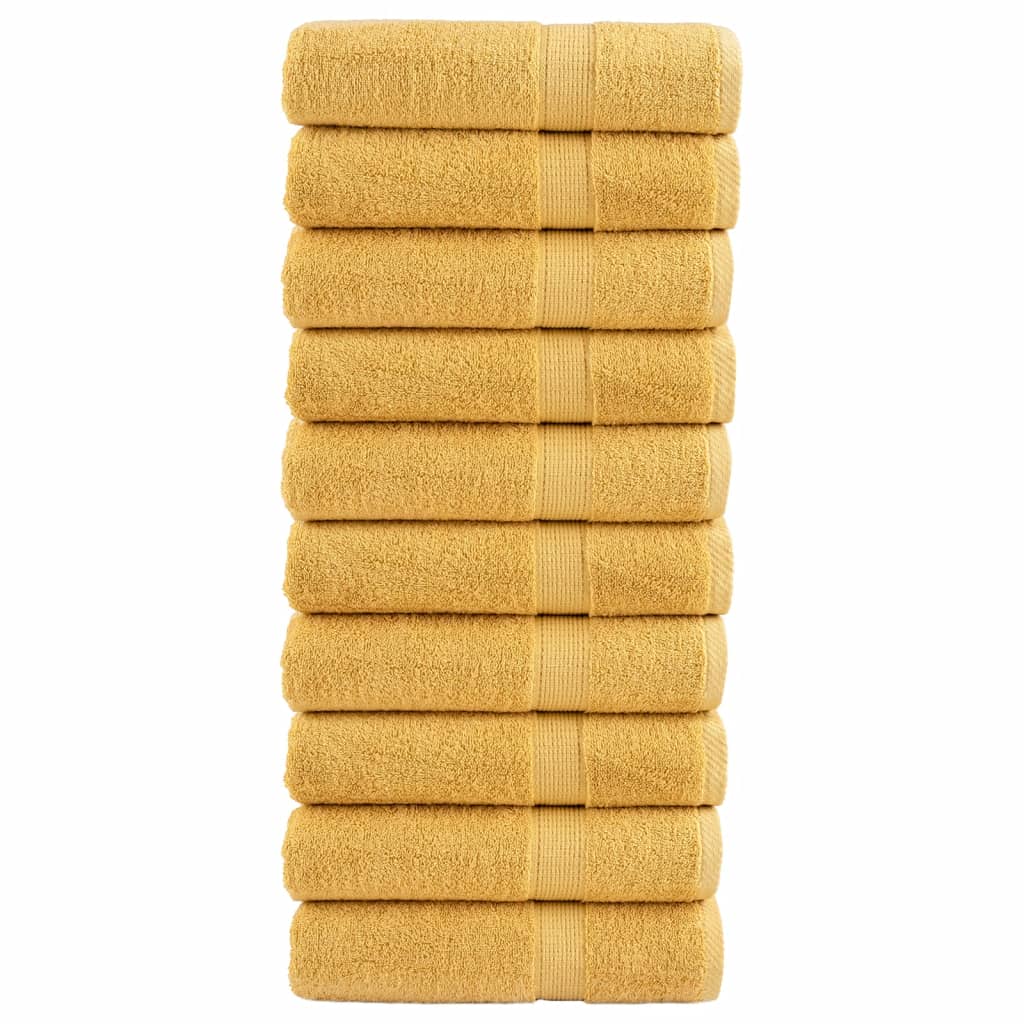 Premium Badetücher Solund 10 Stk. Gold 100x150 Cm 600 G/m²