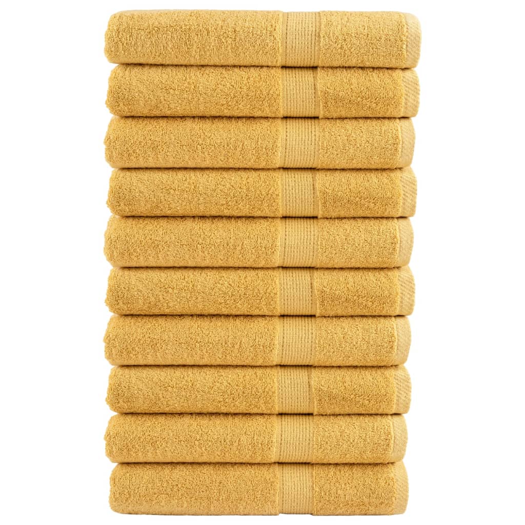 Premium Handtücher Solund 10 Stk. Gold 100x200 Cm 600 G/m²