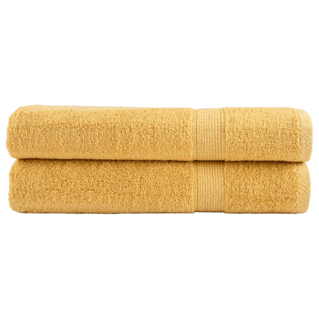 Premium Handtücher Solund 2 Stk. Gold 100x200 Cm 600 G/m²