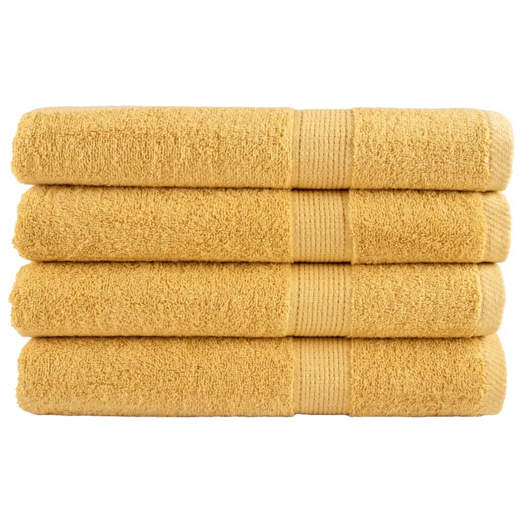 Premium Handtücher Solund 4 Stk. Gold 100x200 Cm 600 G/m²