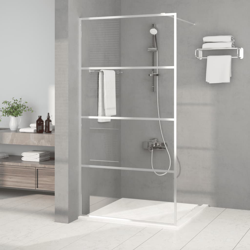 Duschwand Für Begehbare Dusche Silbern 100x195 Cm Esg-klarglas