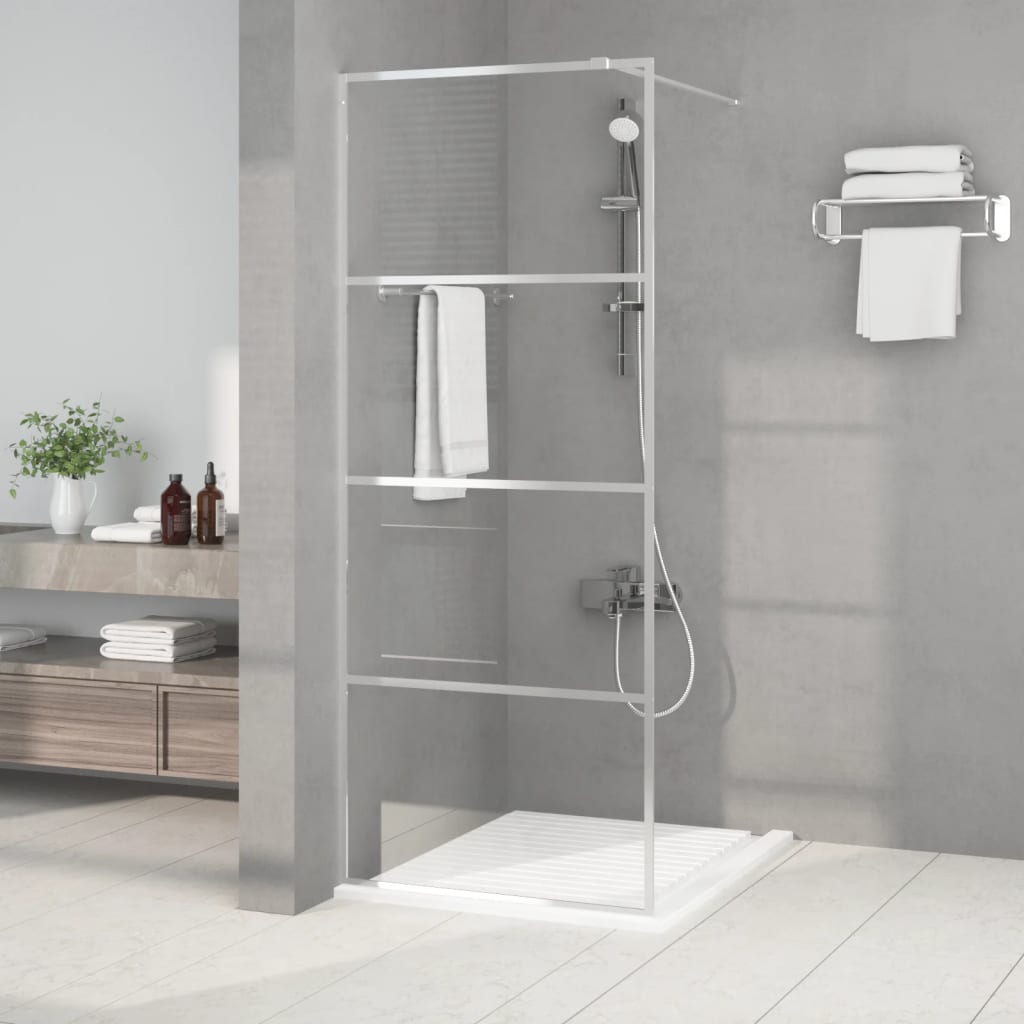 Duschwand Für Walk-in Dusche Silber 80x195 Cm Esg-glas Klar