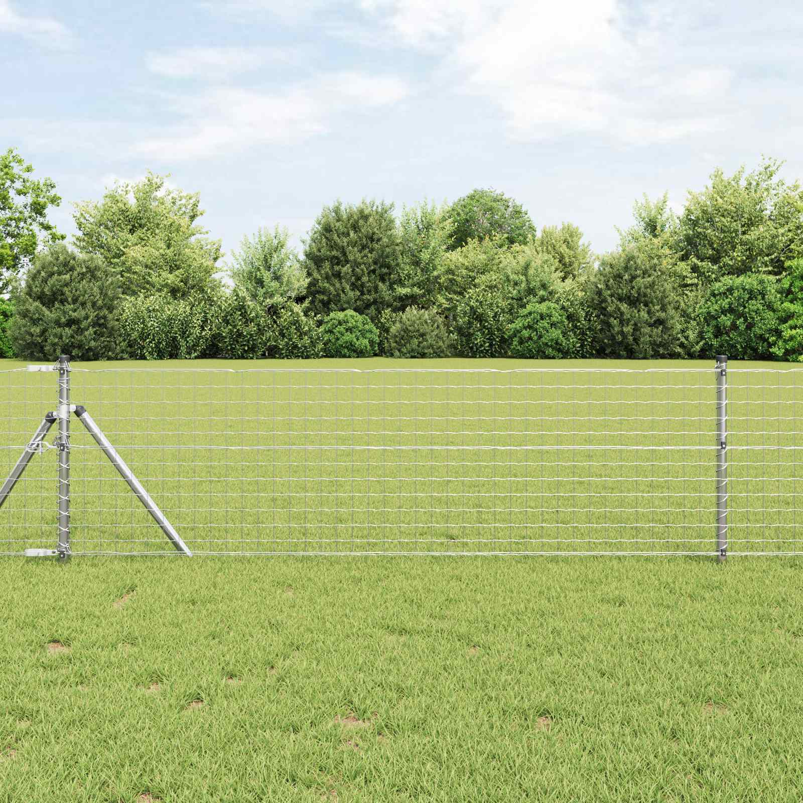 Zaunpfosten 12 Pcs Silber 110 Cm Pulverbeschichteter Stahl