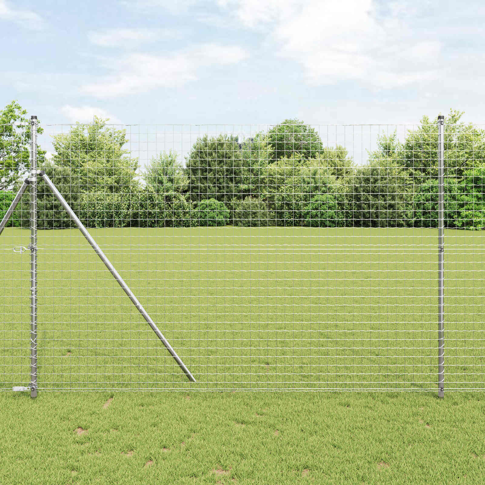 Zaunpfosten 12 Pcs Silber Pulverbeschichteter Stahl