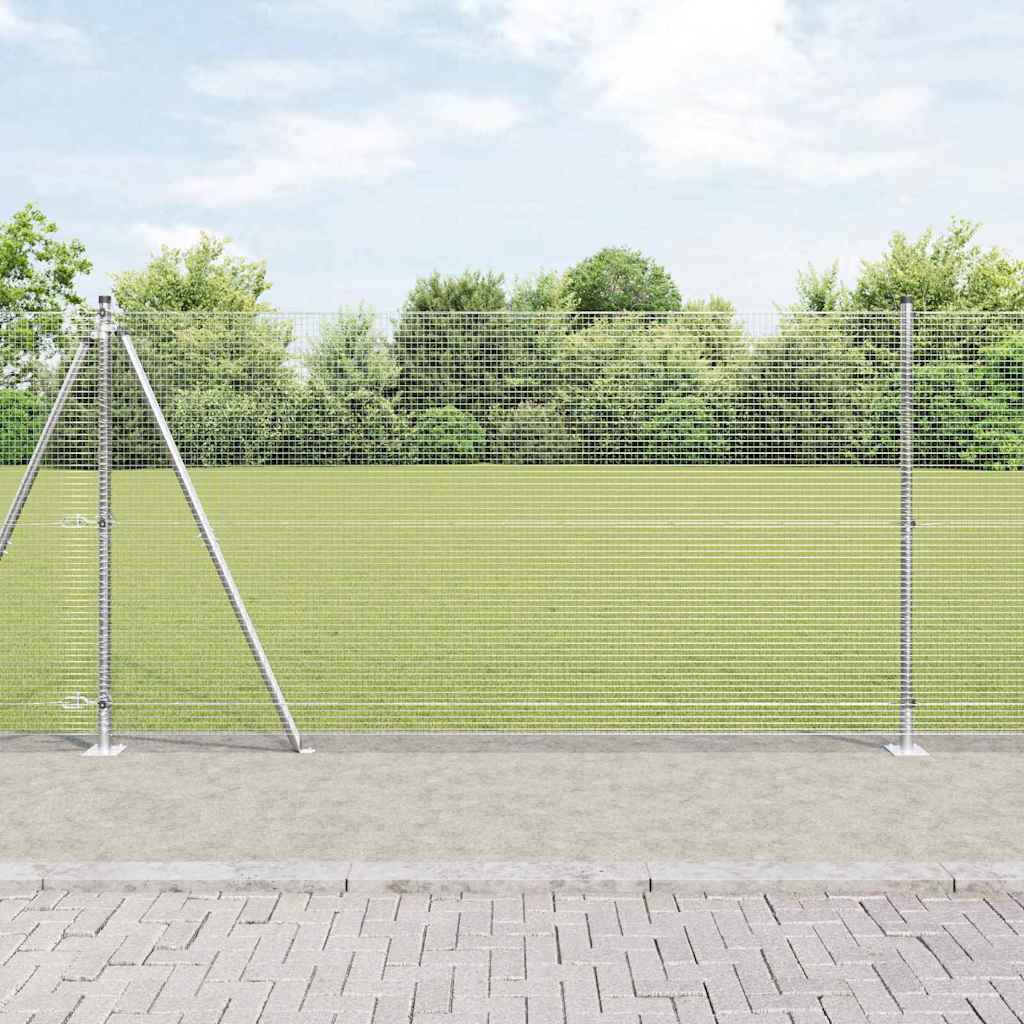 Zaunpfosten Silber 10 X 1,2 M (16 X 16 Mm Netz) Stahl