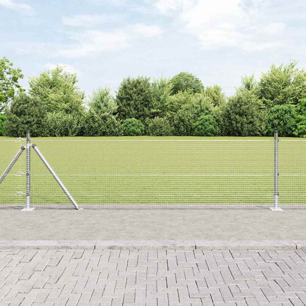 Zaunpfosten Silber 10 X 0,5 M (16 X 16 Mm Netz) Stahl