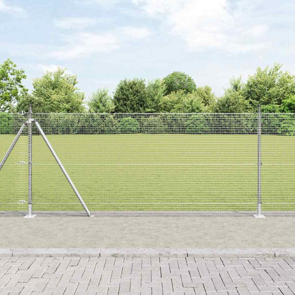 Zaunpfosten Silber 10 X 0,8 M (16 X 16 Mm Draht) Stahl