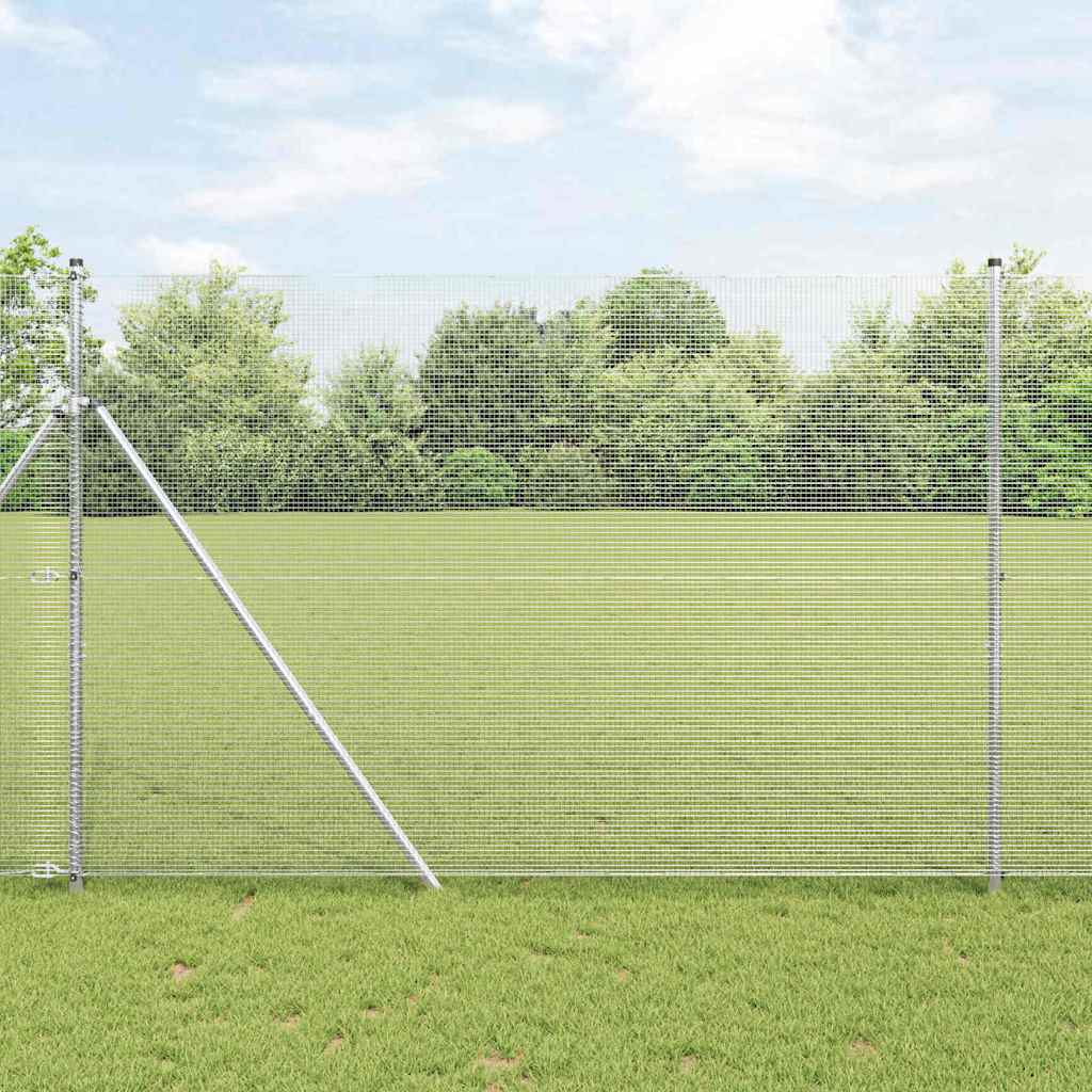 Zaunpfosten Silber 25 X 1,6 M (12 X 12 Mm Netz) Stahl