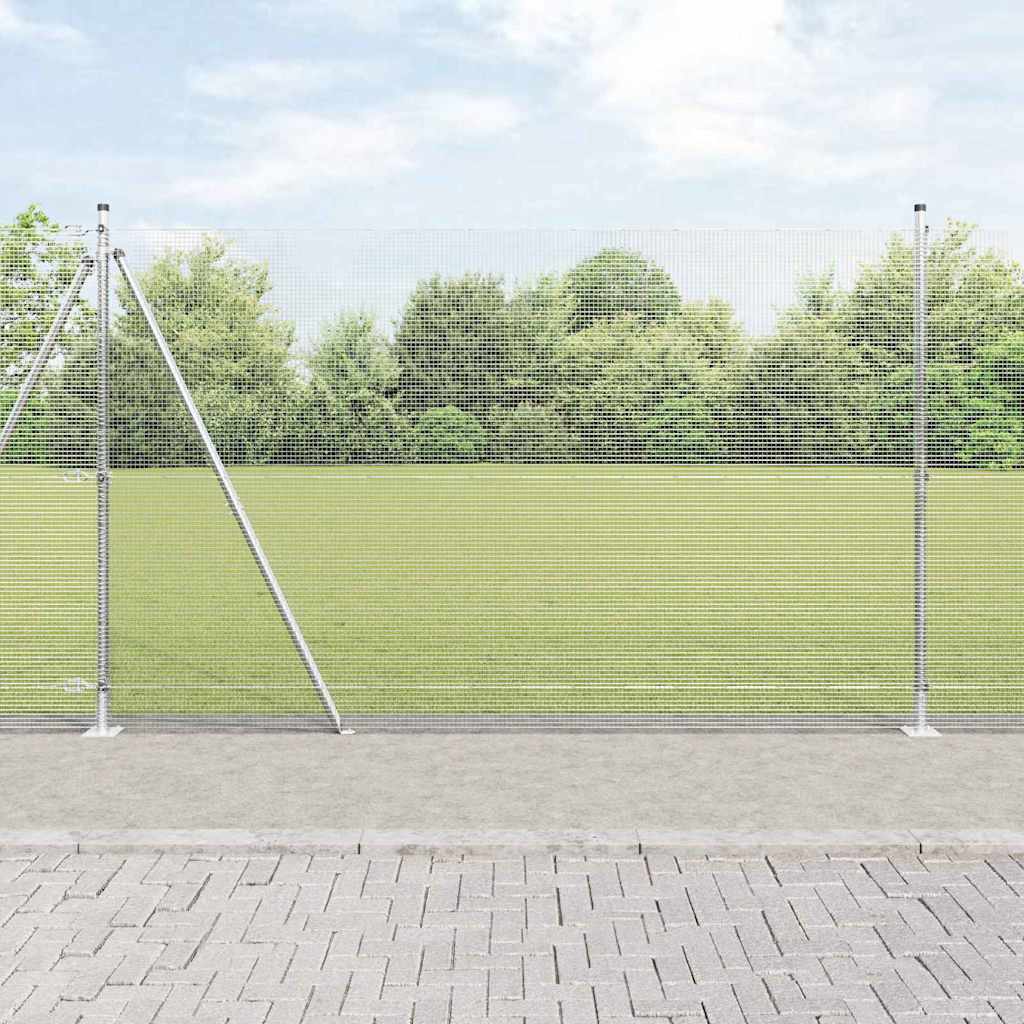 Zaunpfosten Silber 50 X 1,4 M (12 X 12 Mm Netz) Stahl
