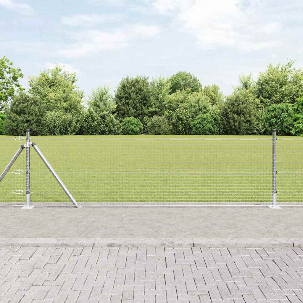 Zaunpfosten Silber 50 X 0,5 M (25 X 25 Mm Netz) Stahl