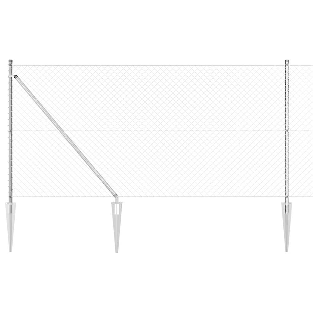 Zaunpfosten Silber 10 X 1,2 M (40 X 40 Mm Maschenweite) Stahl