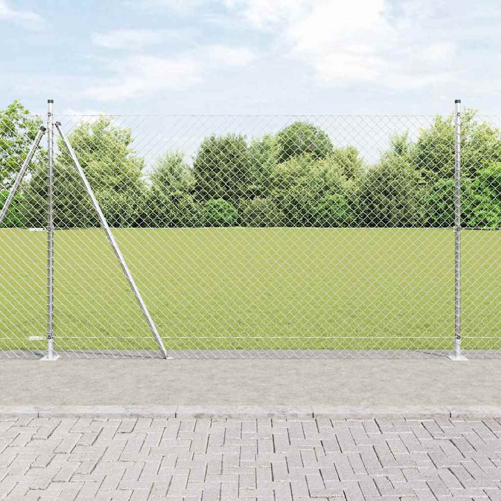 Zaunpfosten Silber 10 X 1,4 M (40 X 40 Mm Maschen) Stahl